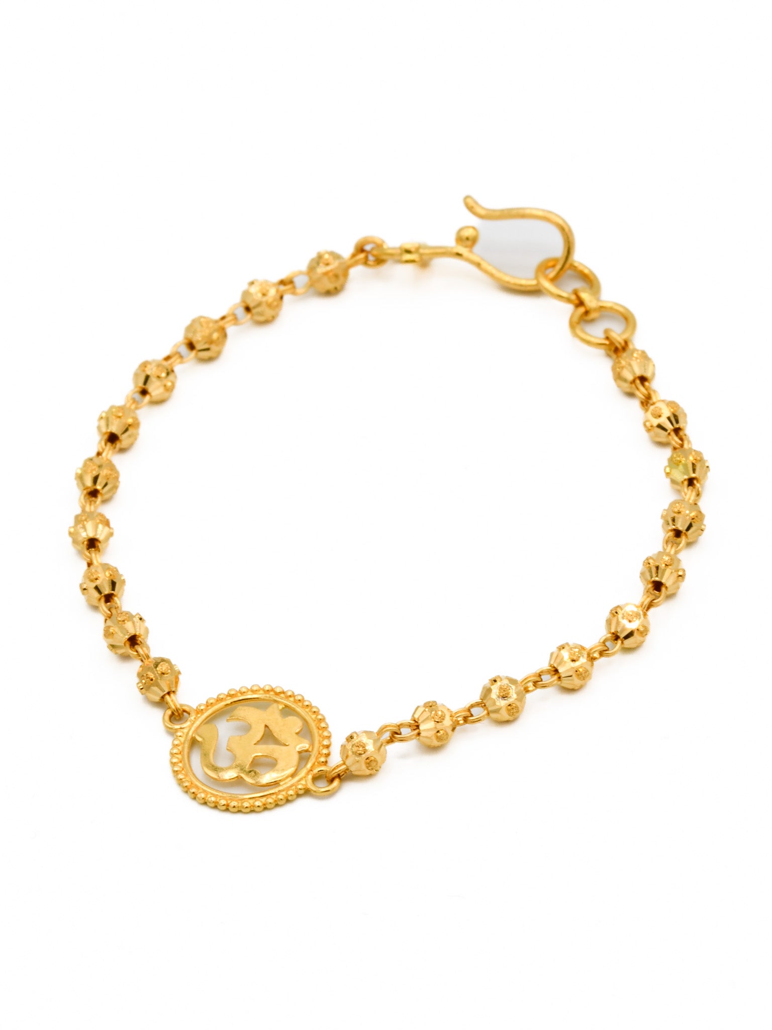 22ct Gold Ball Om Baby Bracelet - Roop Darshan