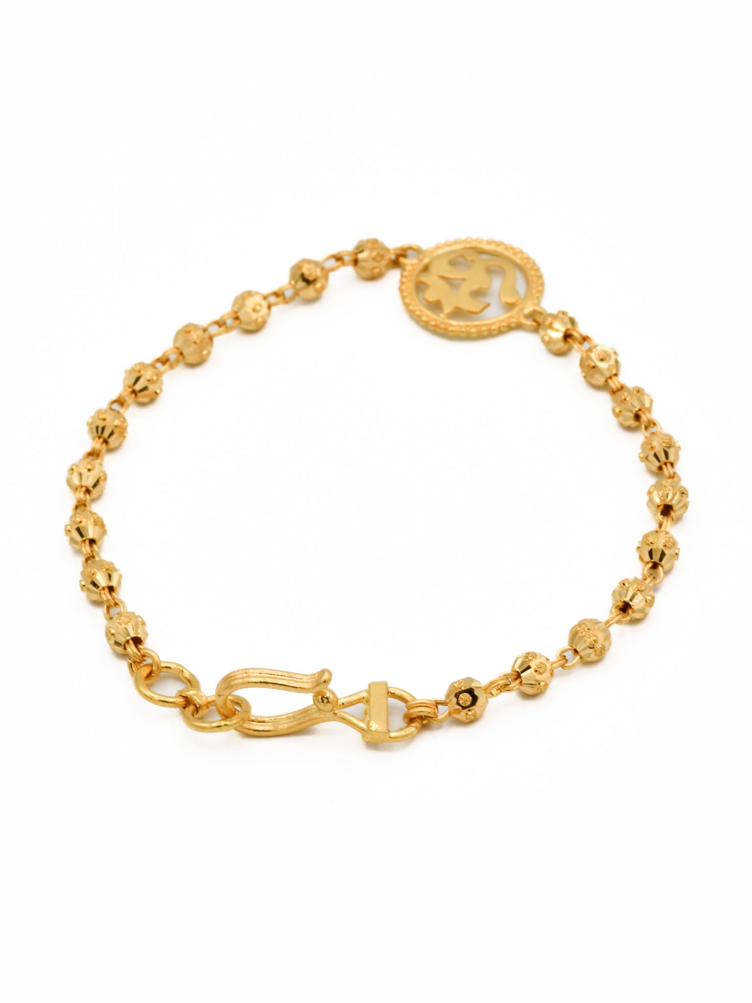 22ct Gold Ball Om Baby Bracelet - Roop Darshan