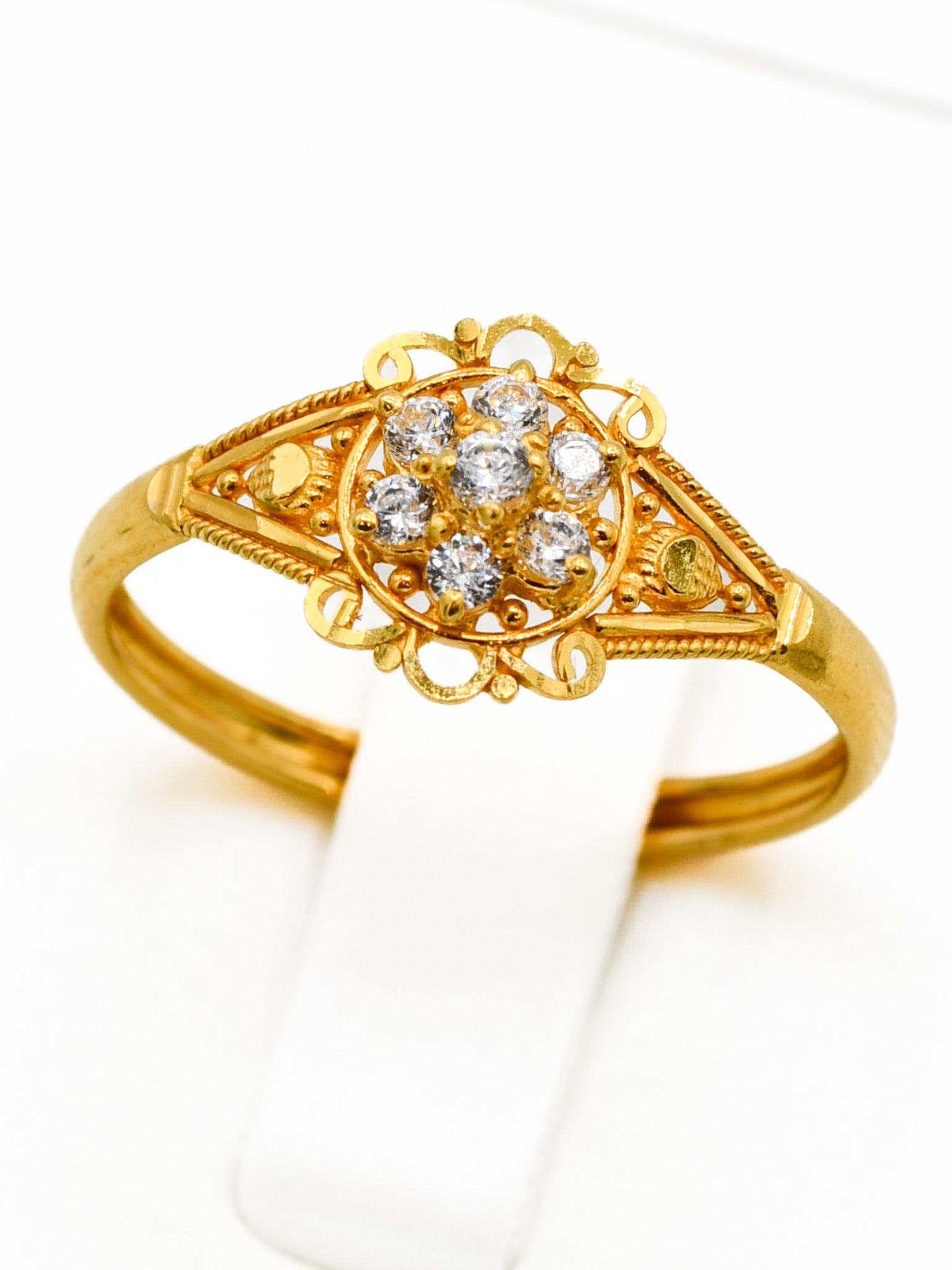 22ct Gold CZ Ladies Ring - Roop Darshan