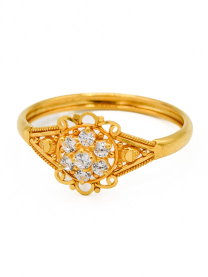 22ct Gold CZ Ladies Ring - Roop Darshan