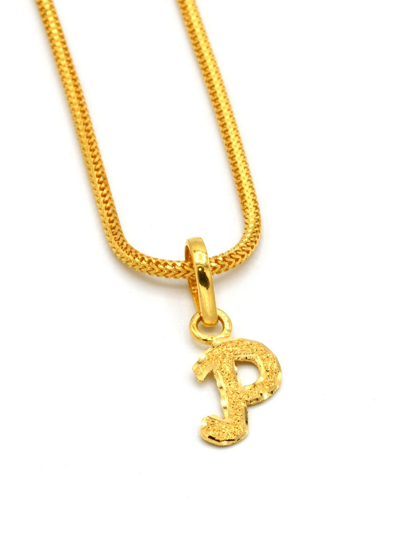 22ct Gold &quot;P&quot; Initial Pendant - Roop Darshan