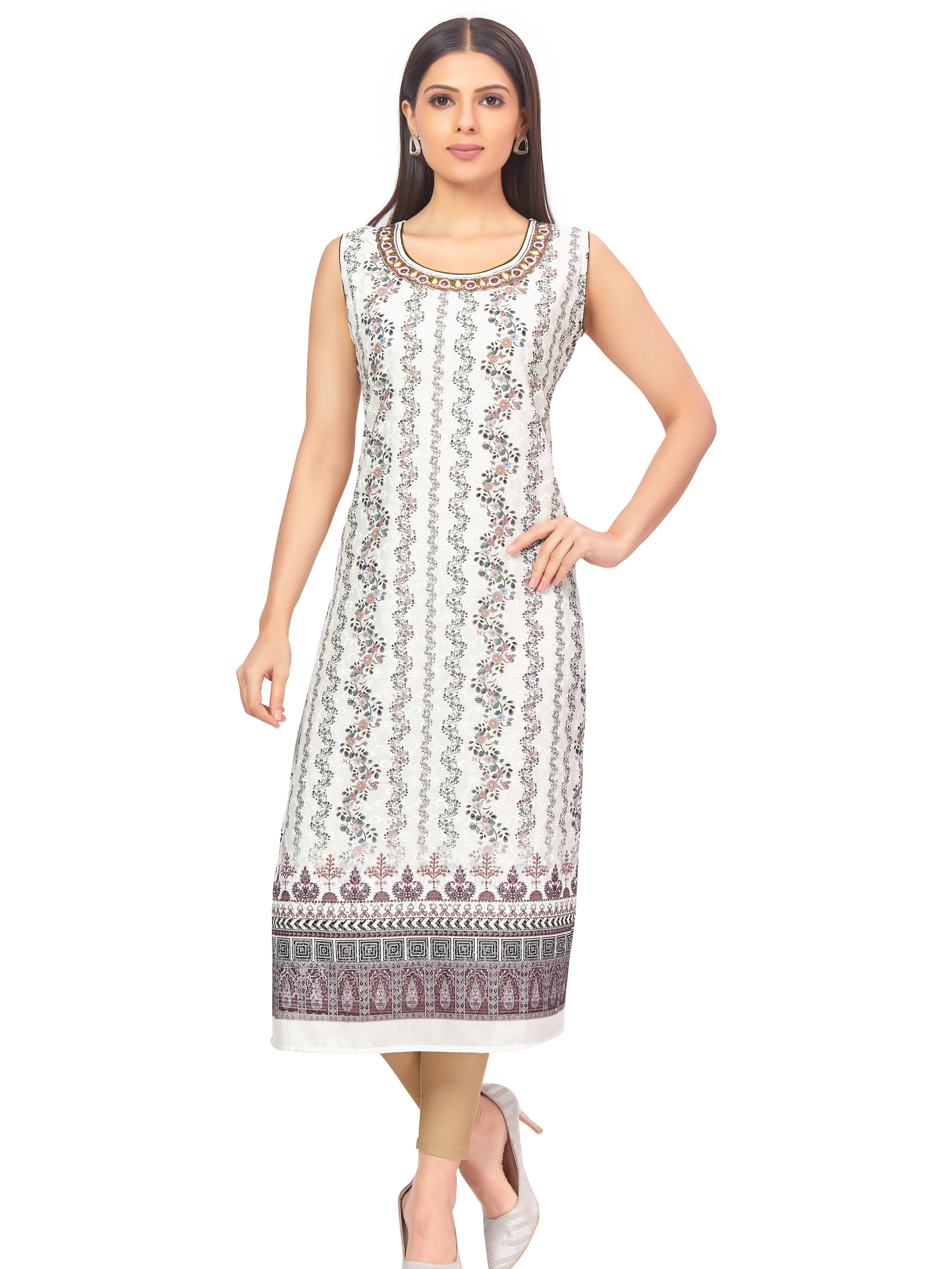 Kurtas & Kurtis : GT Rayon cotton casual kurti with printed ...