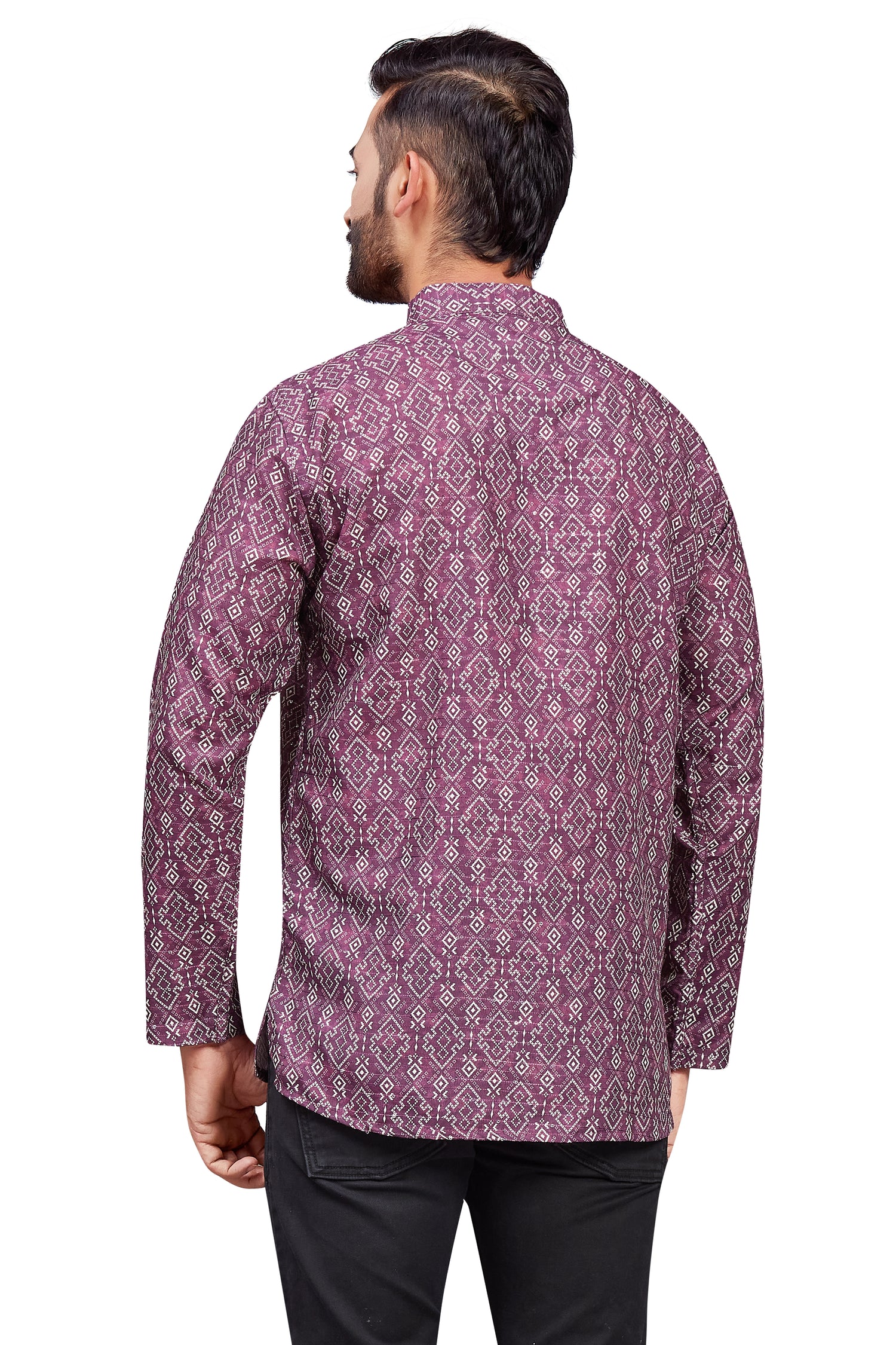 Mens Cotton Silk Printed Kurta