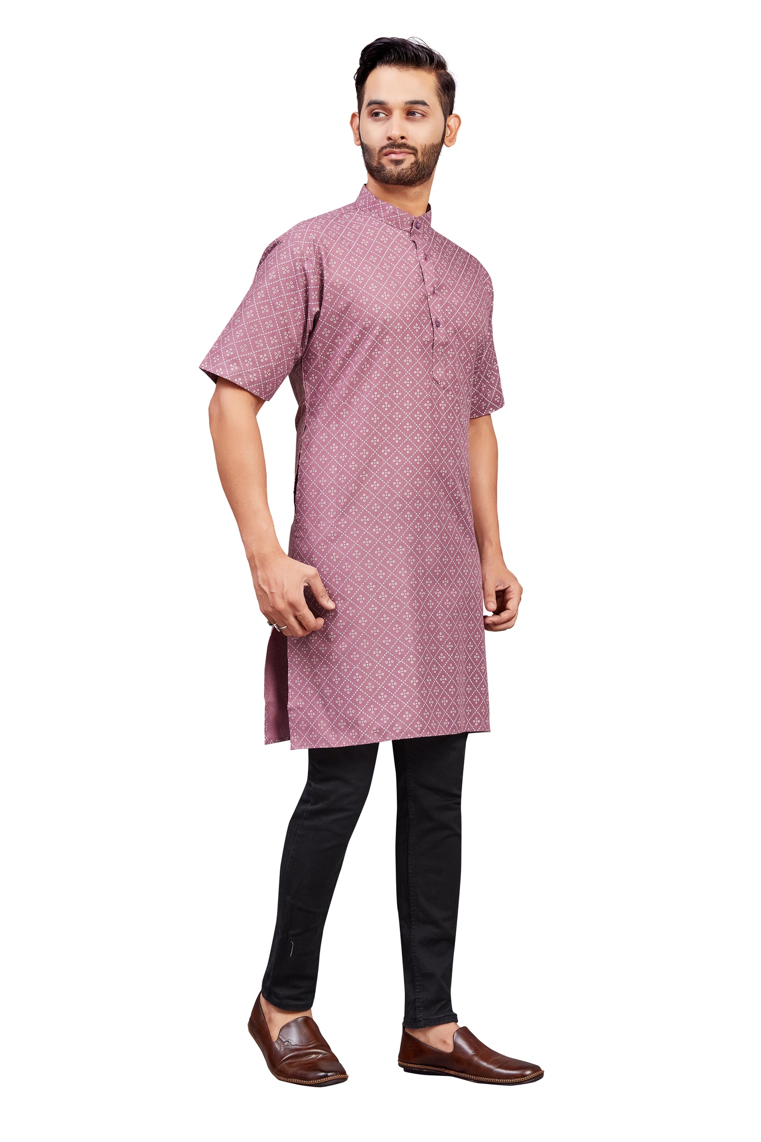 Mens Cotton Printed Kurta