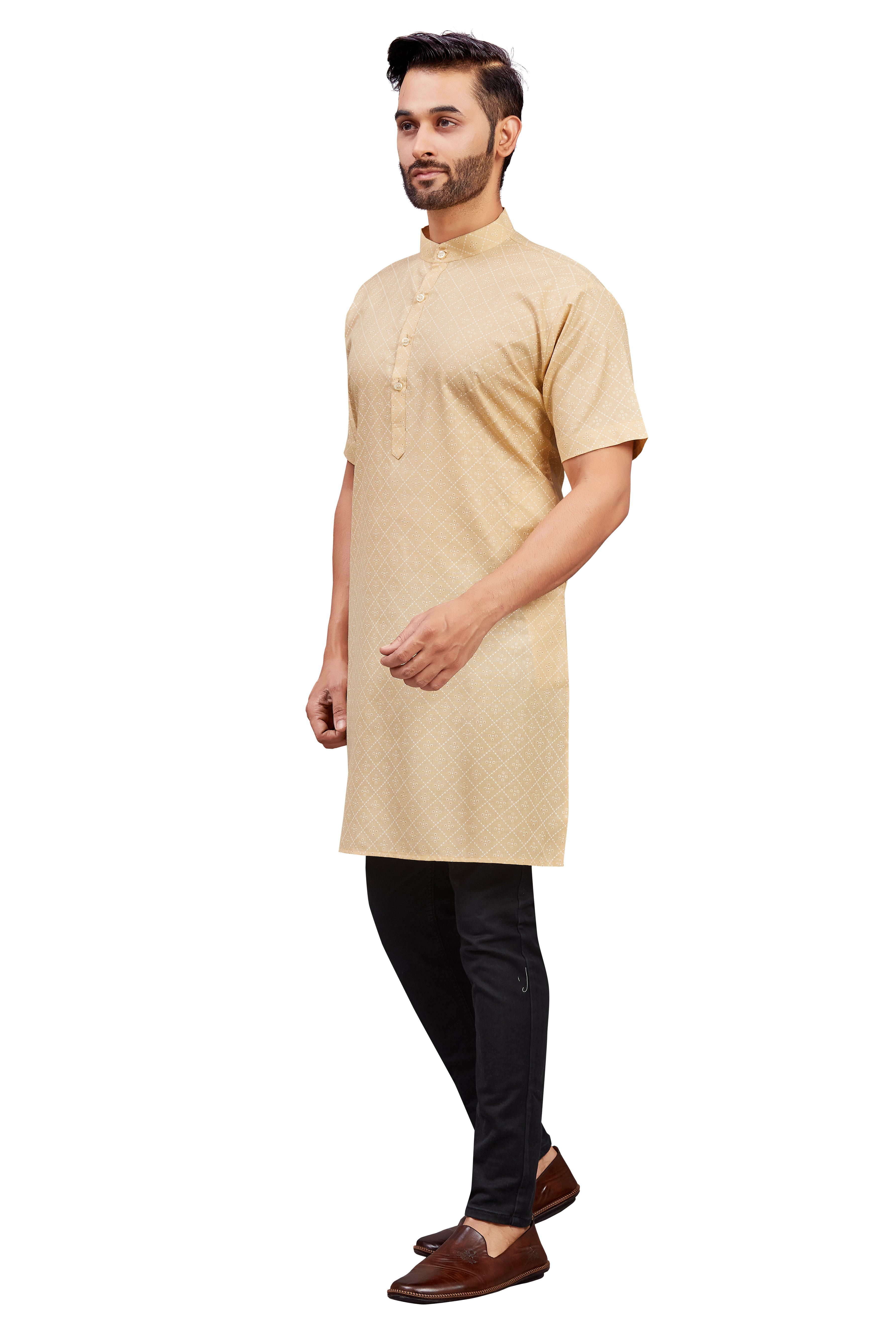 Mens Cotton Printed Kurta