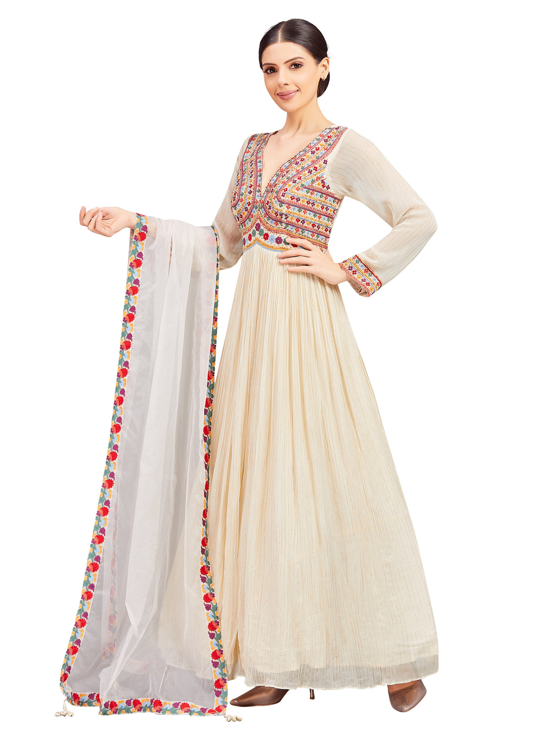 Maitali Gown With Dupatta