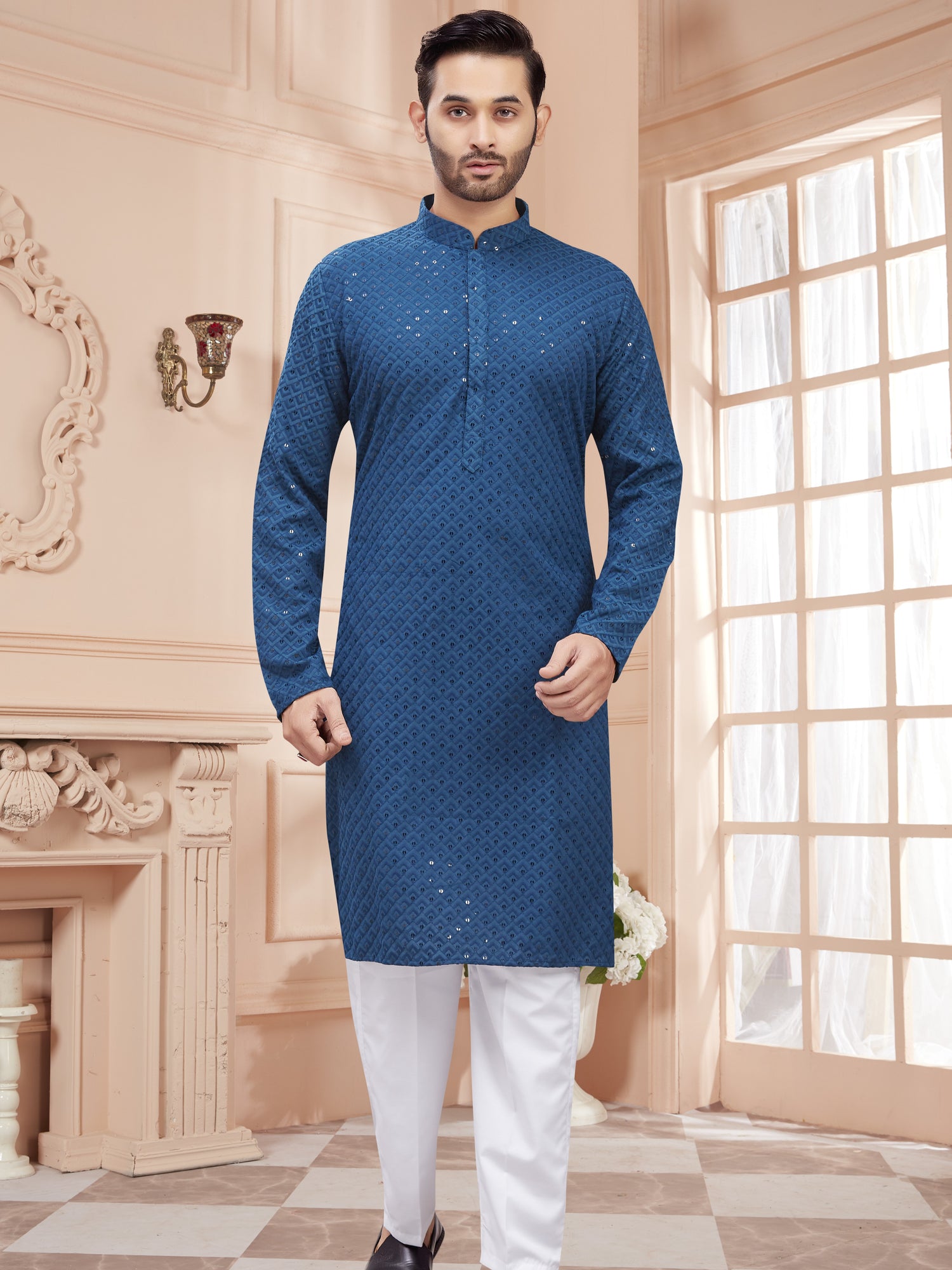 Mens Tiki Resham Kurta Set