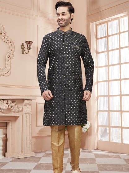 Mens Sequin Embroidered Kurta Set