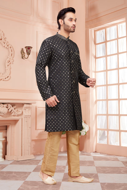 Mens Sequin Embroidered Kurta Set