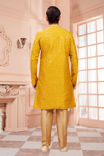 Mens Sequin Embroidered Kurta Set