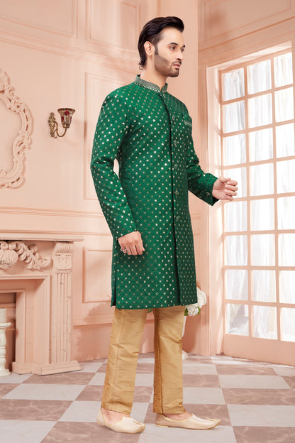 Mens Sequin Embroidered Kurta Set