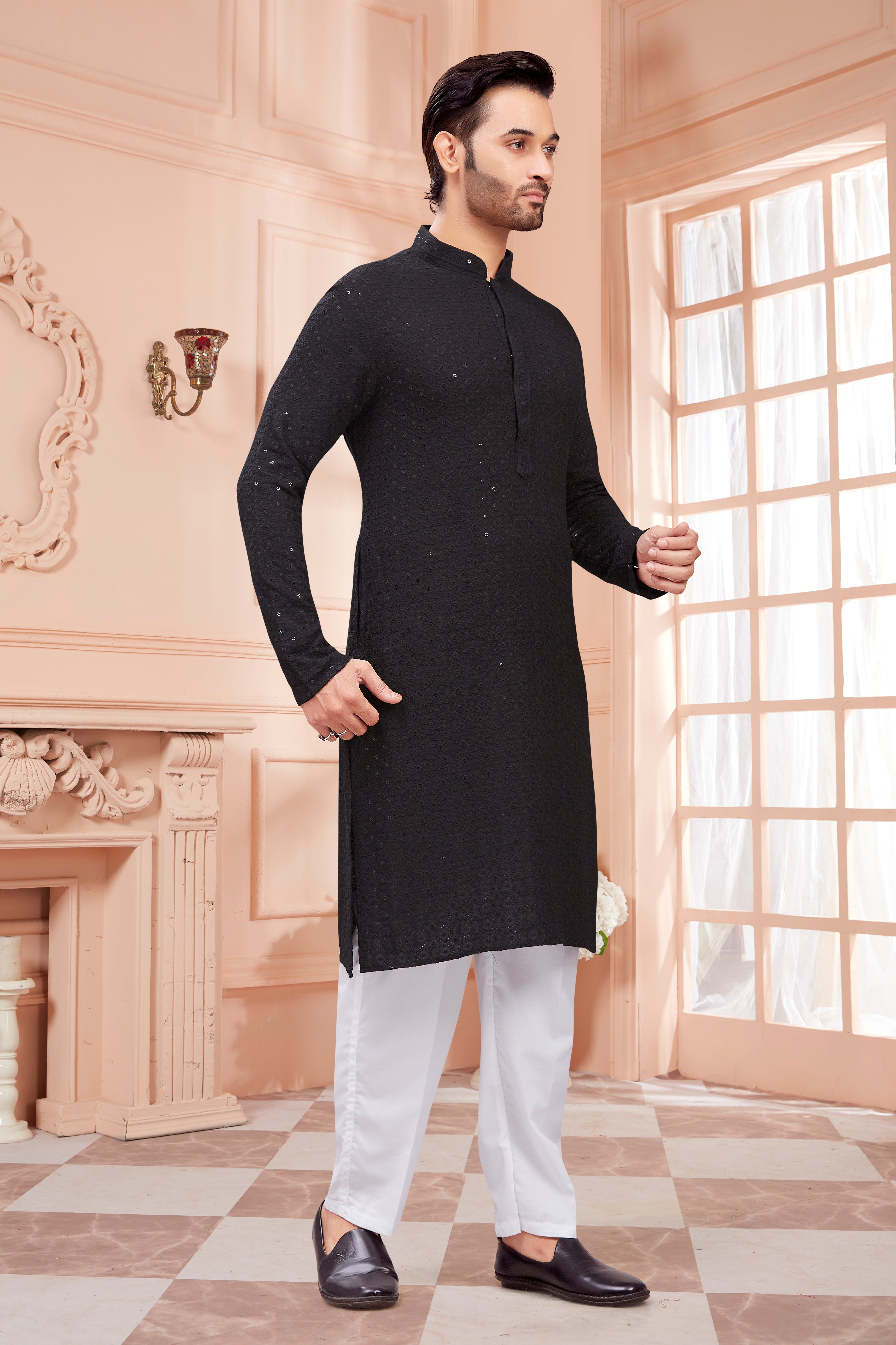 Mens Tiki Resham Kurta Set