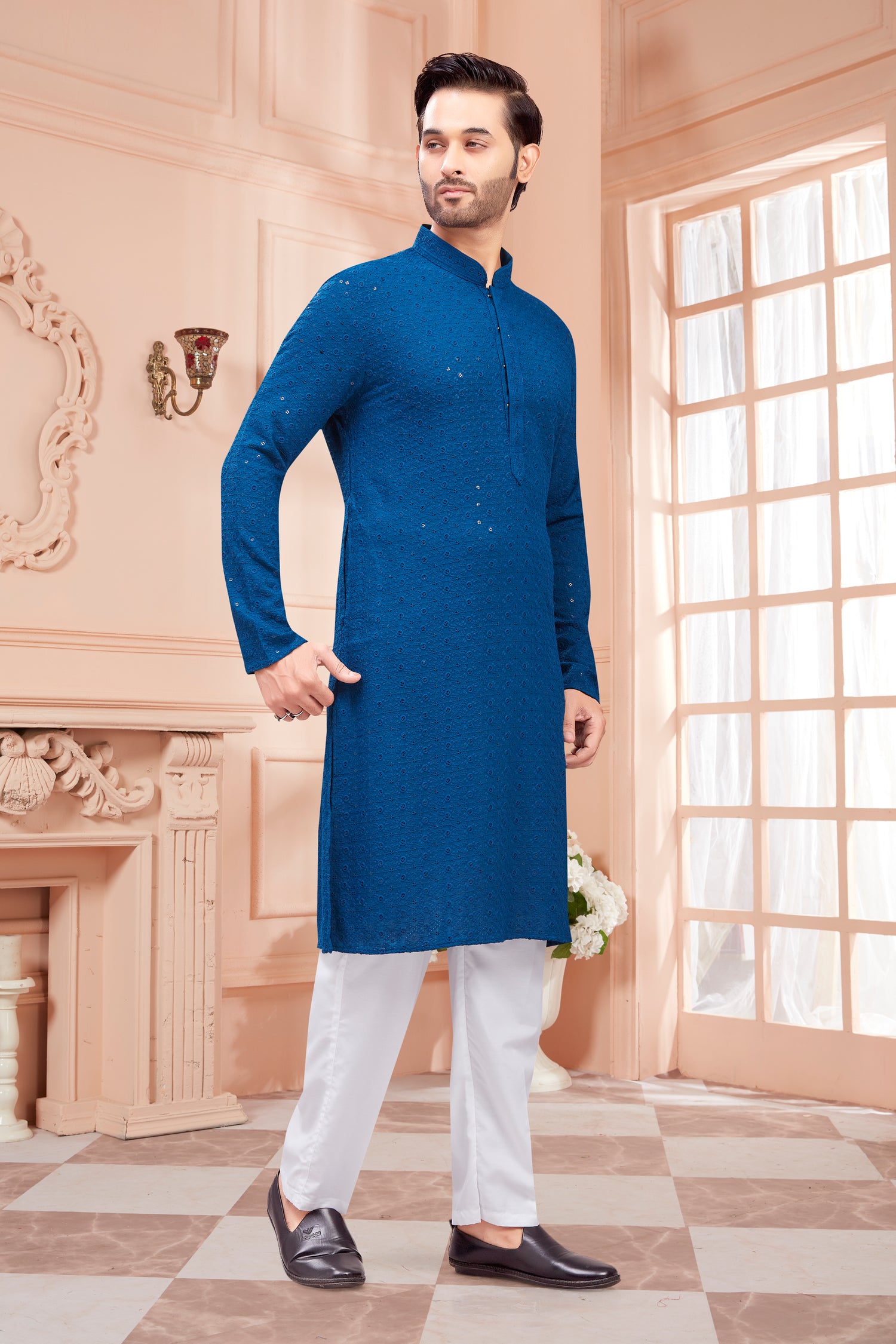 Mens Tiki Resham Kurta Set