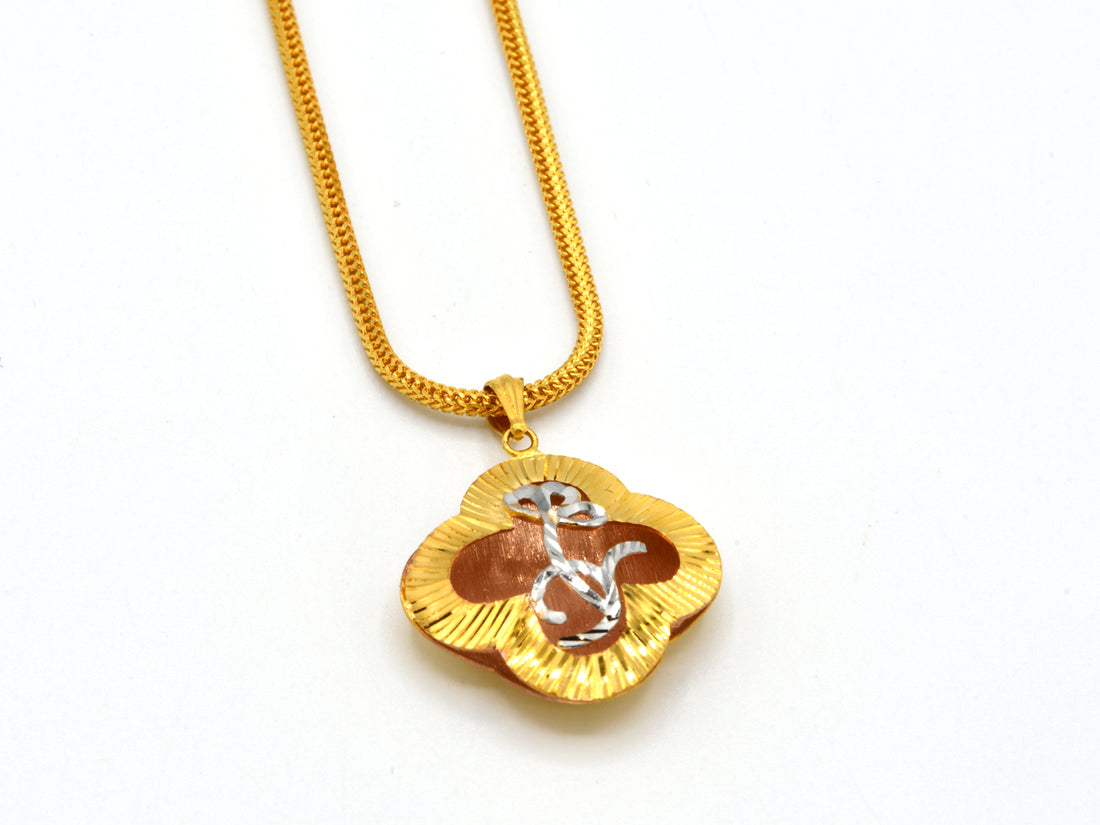 22ct Rose Gold Two Tone Pendant - Roop Darshan