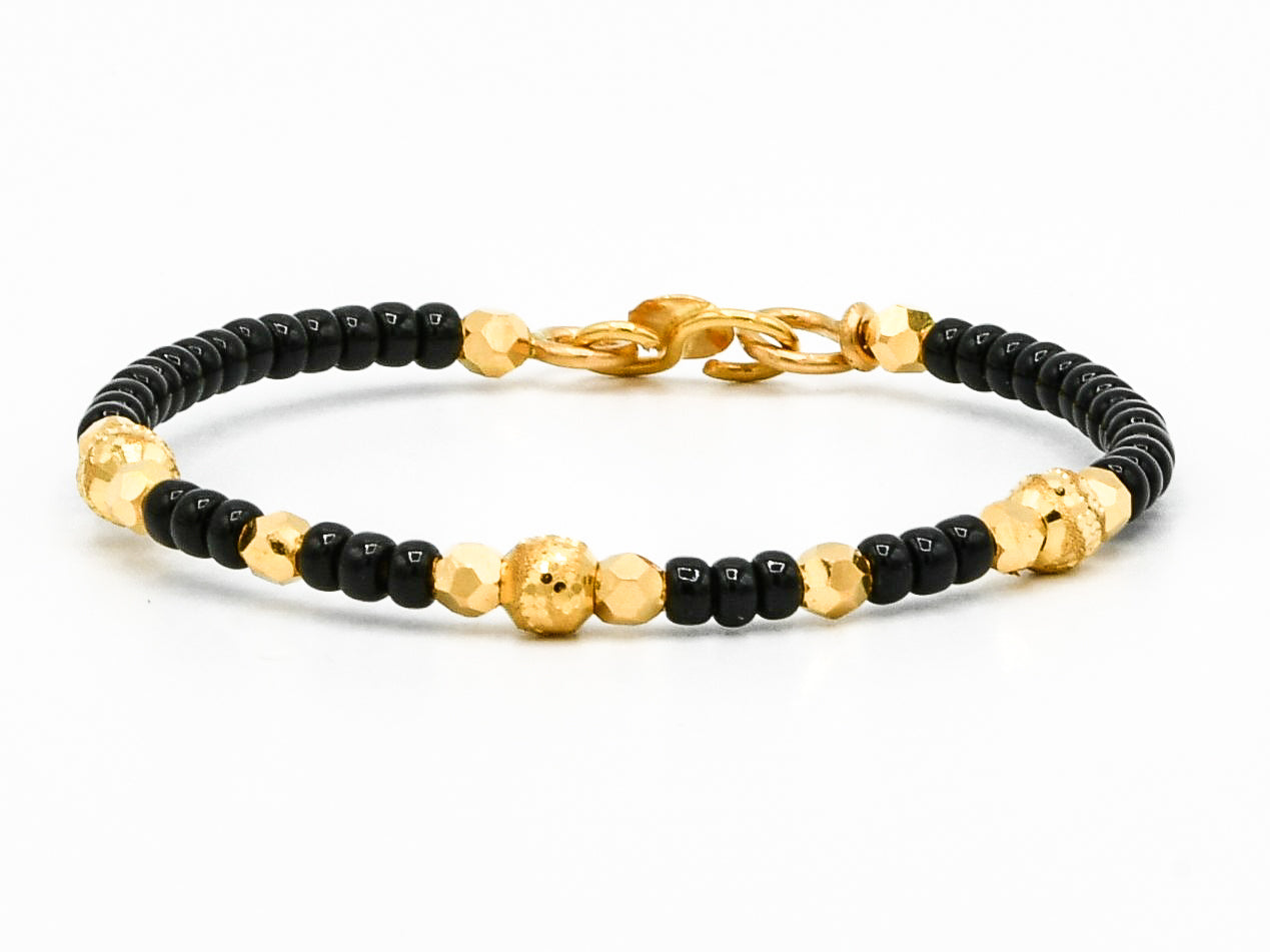 Gold and black beads hot sale bracelet for baby boy