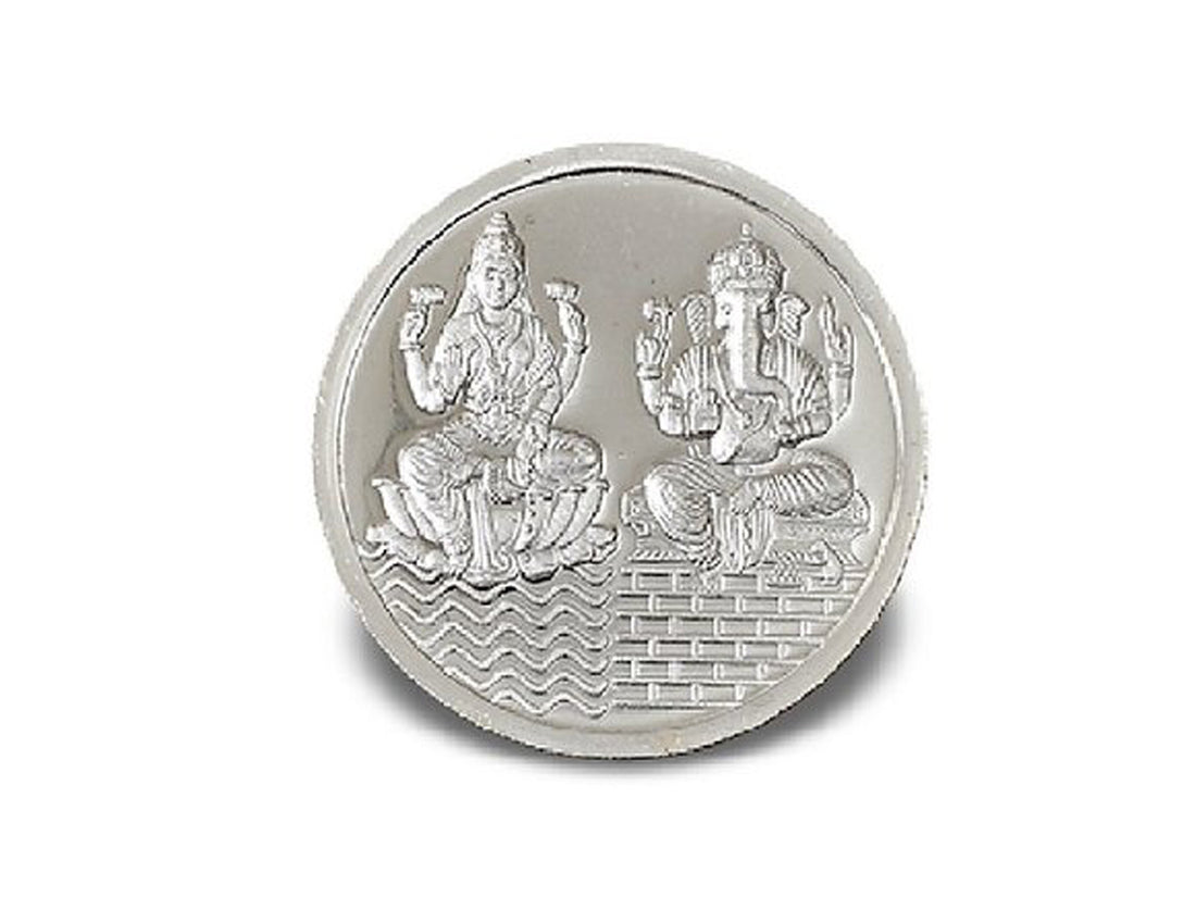 5 Grams Silver Laxmiji &amp; Ganesha Coin - Roop Darshan